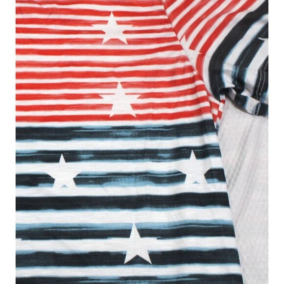 NWT Thomas & Olivia Womens V-Neck Striped Star Studded Short Sleeve T-Shirt XL - Picture 10 of 10